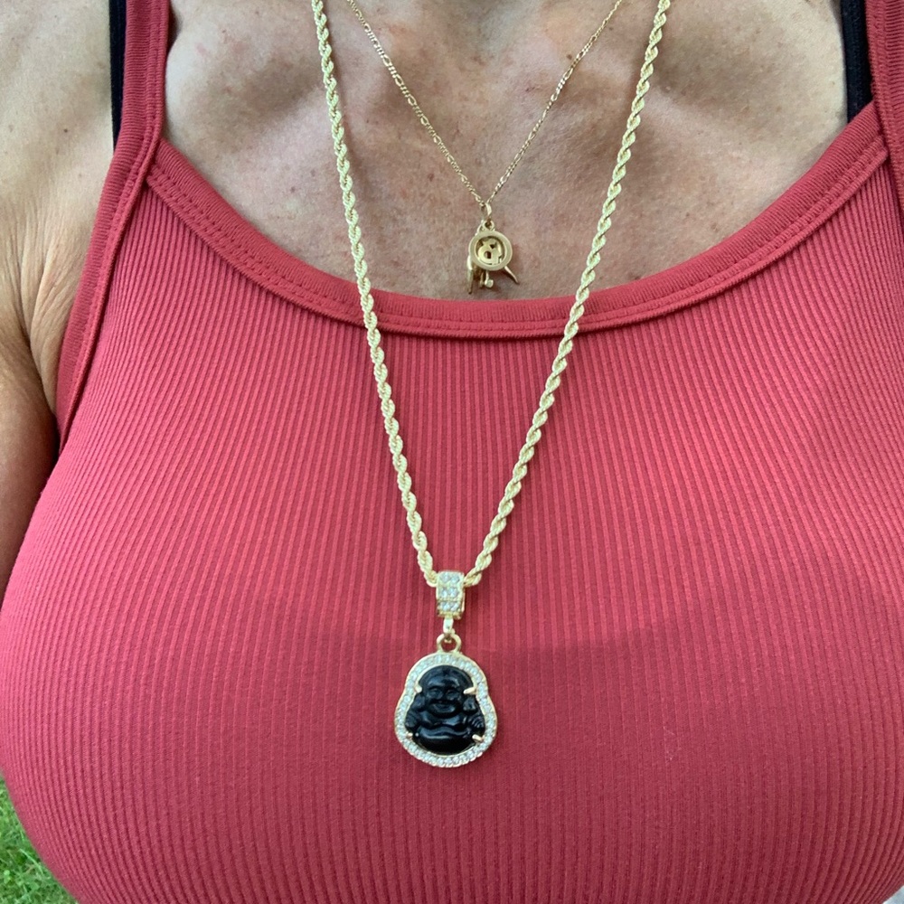 Laughing Buddha With Gold Twisted Chain - Picture 10 of 11